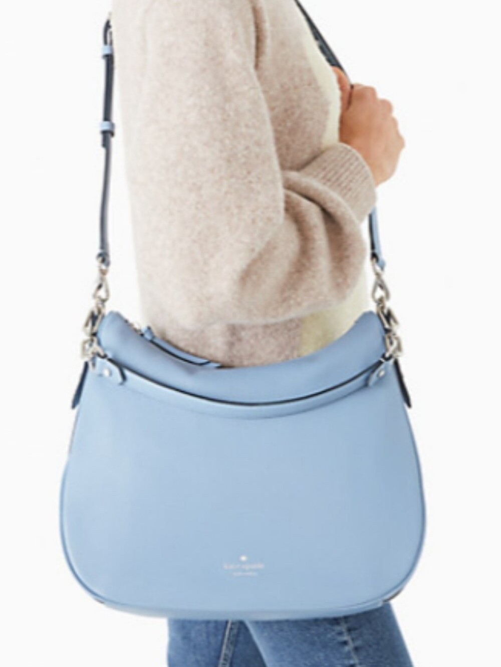 Elegant Light Blue Leather  Kate Spade Shoulder Bag - Women